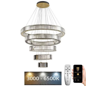 LED Димируем кристален полилей на връв LED/195W/230V 3000-6500K + дистанционно управление