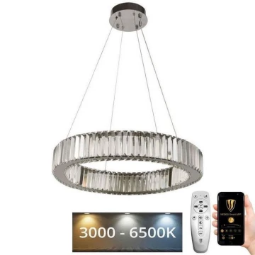 LED Димируем кристален полилей на връв LED/40W/230V 3000-6500K хром + дистанционно управление