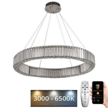 LED Димируем кристален полилей на връв LED/50W/230V 3000-6500K хром + дистанционно управление