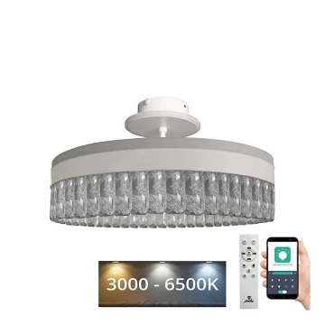 LED Димируем кристален полилей за повърхностен монтаж LED/75W/230V 3000-6500K бял + дистанционно управление
