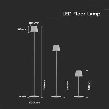LED Димируема акумулаторна настолна touch лампа 3в1 LED/4W/5V 4400 mAh 3000K IP54 бял