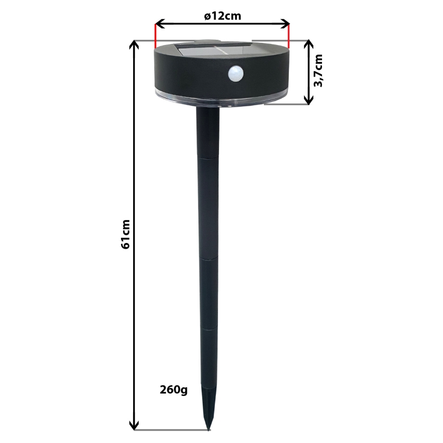 LED Димируема соларна лампа със сензор 2в1 LED/3,7V IP44