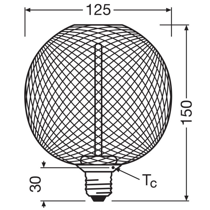 LED Димируема крушка DECOR  FILAMENT G125 E27/3,5W/230V 1800K черен - Osram