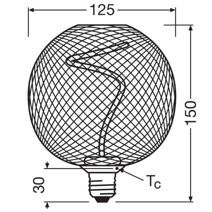 LED Димируема крушка DECOR FILAMENT G125 E27/3,5W/230V 1800K златист - Osram