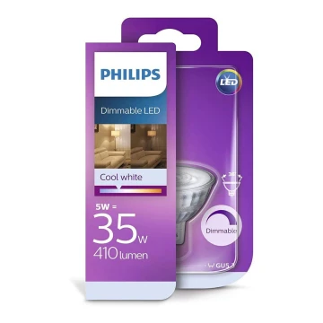 LED Димируема крушка Philips GU5,3/5W/12V 4000K