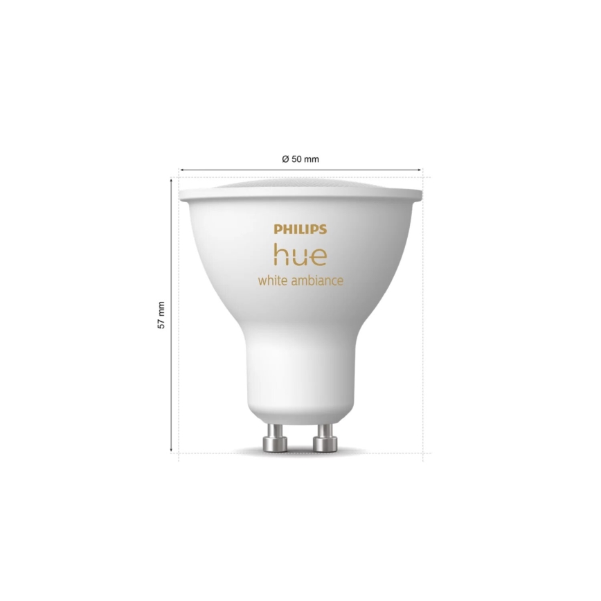 LED Димируема крушка Philips Hue WHITE AMBIANCE GU10/4,2W/230V 2200-6500K