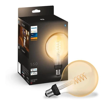 LED Димируема крушка Philips Hue WHITE FILAMENT G125 E27/7W/230V 2100K