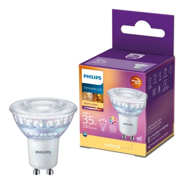 LED Димируема крушка Philips Warm Glow GU10/2,6W/230V 2200-2700K CRI 90