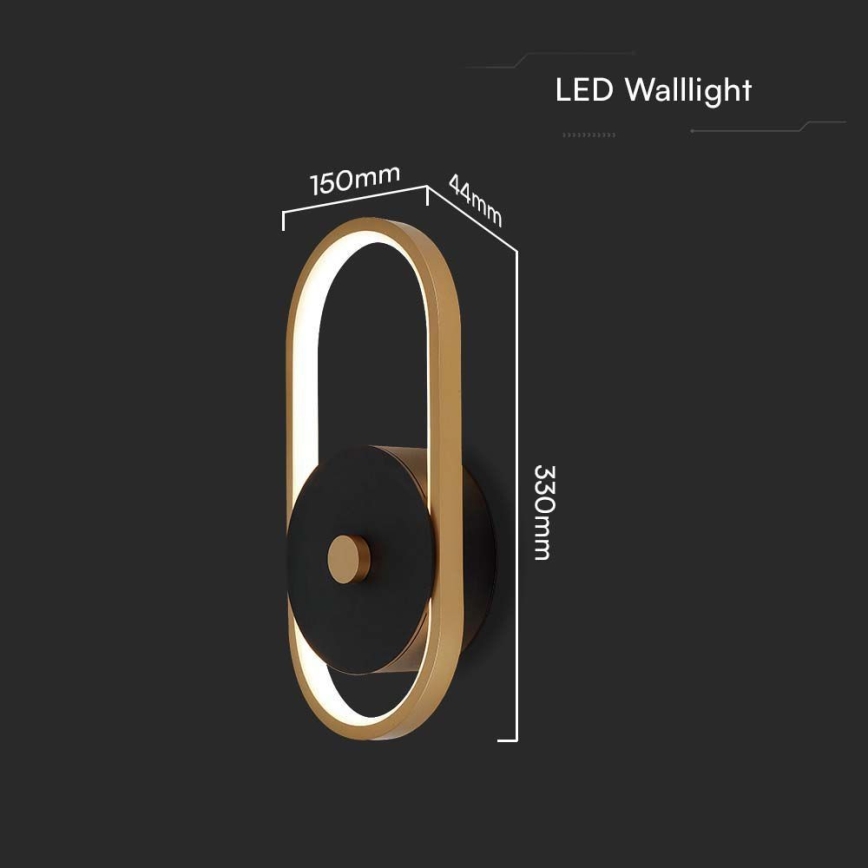 LED Екстериорен аплик LED/15W/230V IP54 3000K месинг