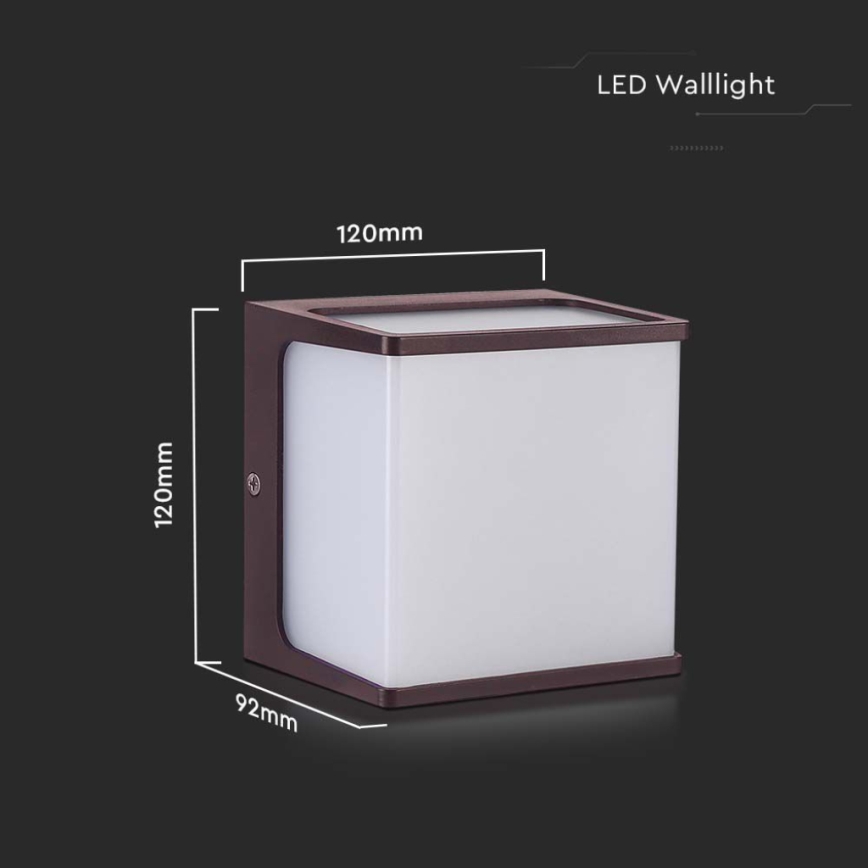 LED Екстериорен аплик LED/8W/230V IP65 3000K кафяв