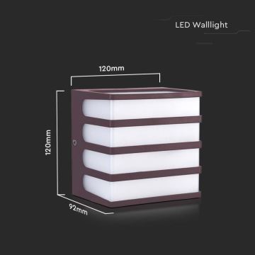 LED Екстериорен аплик LED/8W/230V IP65 3000K кафяв