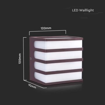 LED Екстериорен аплик LED/8W/230V IP65 4000K кафяв