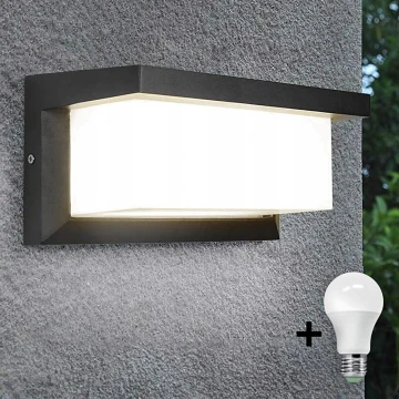 LED Екстериорен аплик с крушка със сензор за здрач NEELY 1xE27/9W/230V IP54 антрацит