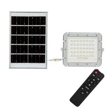 LED Екстериорен димируема соларен reflektor LED/10W/3,2V IP65 6400K бял + дистанционно управление