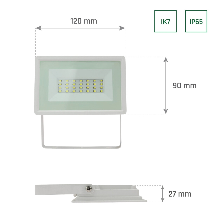 LED Екстериорен прожектор NOCTIS LUX 3 LED/20W/230V 4000K IP65 бял