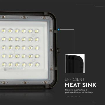 LED Екстериорен димируем соларен прожектор LED/10W/3,2V IP65 4000K черен + дистанционно управление