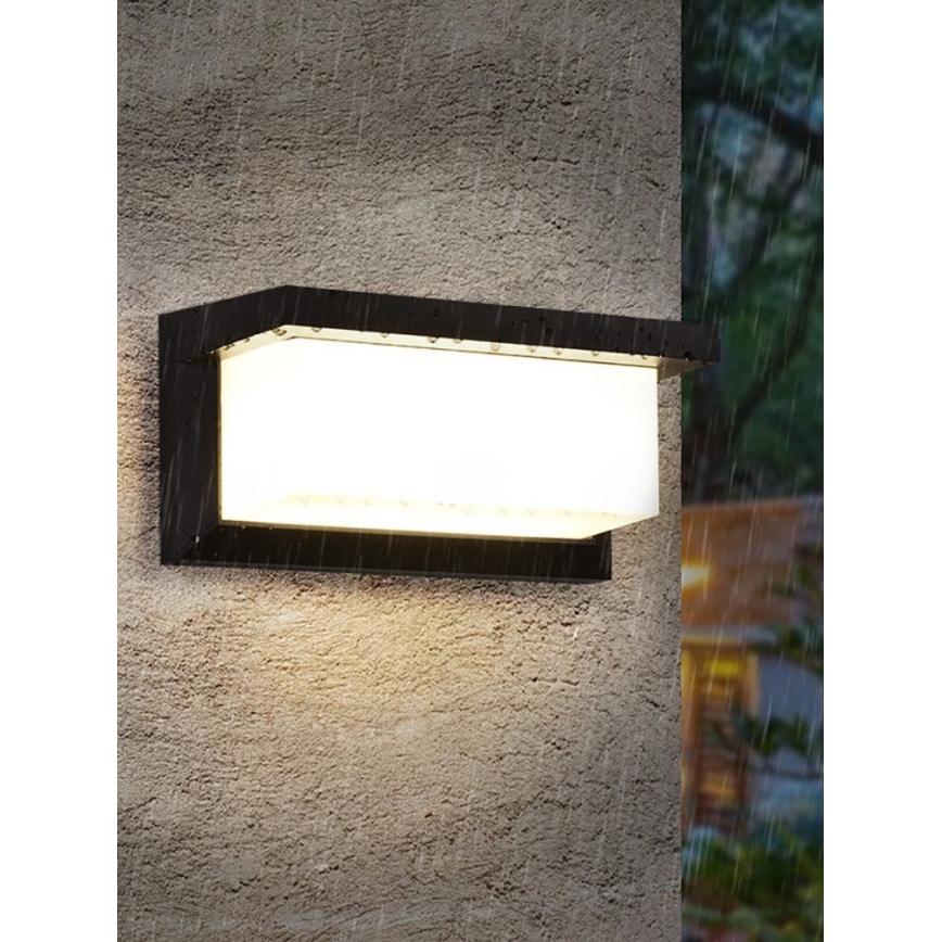 LED Екстериорен аплик с крушка със сензор за здрач NEELY 1xE27/9W/230V IP54 черен