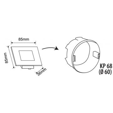 LED Екстериорна лампа за стълбище LED/1,7W/230V 3000/4000/6000K IP54 бял