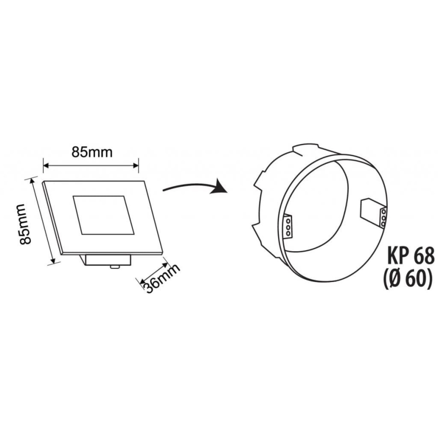 LED Екстериорна лампа за стълбище LED/1,7W/230V 3000/4000/6000K IP54 бял