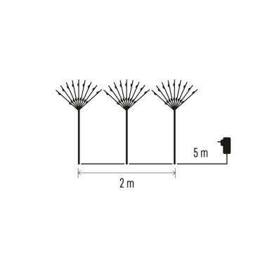 LED Екстериорна Коледна декорация 180xLED/3,6W/230V IP44 студено бяла