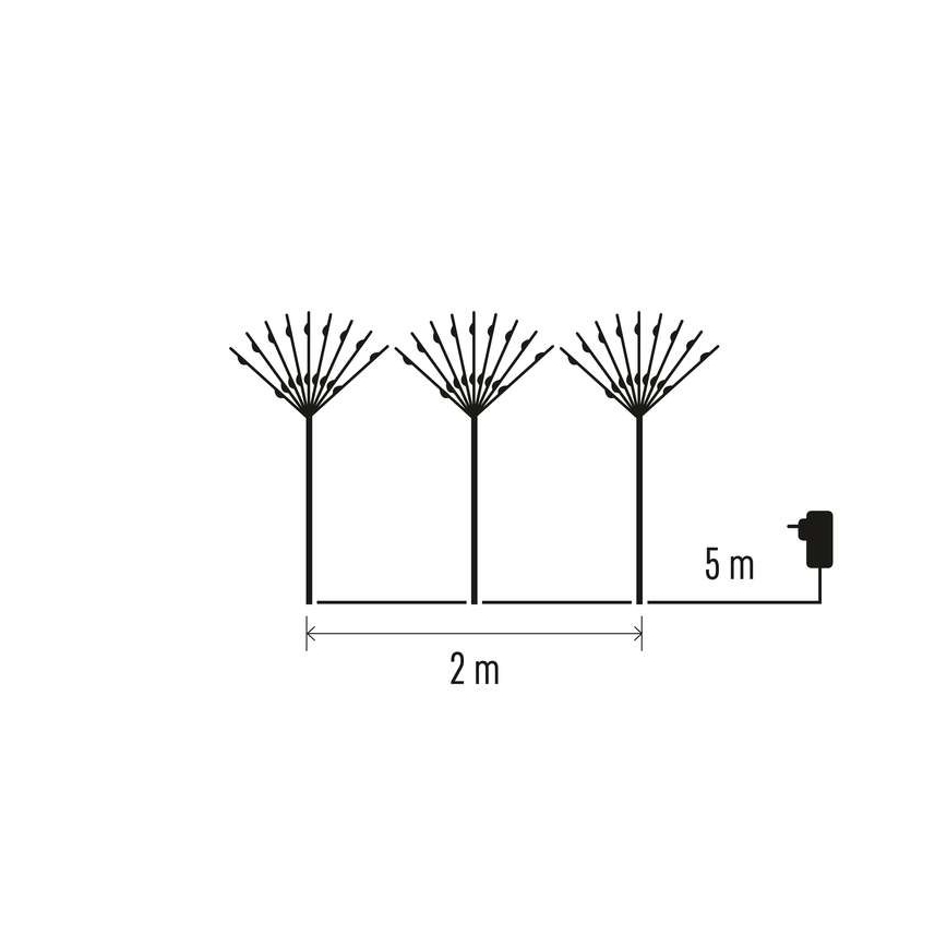 LED Екстериорна Коледна декорация 180xLED/3,6W/230V IP44 студено бяла