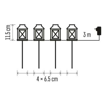 LED Екстериорна Коледна декорация 4xLED/5W/230V IP44