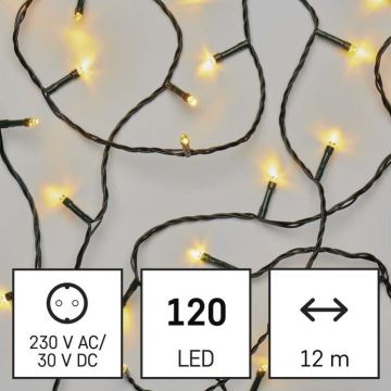 LED Екстериорни Коледни лампички 120xLED/17м IP44 топло бяло