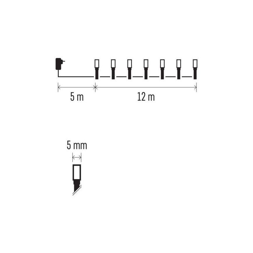 LED Екстериорни Коледни лампички 120xLED/17м IP44 топло бяло