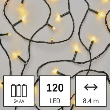 LED Екстериорни Коледни лампички 120xLED/8,9м IP44 топло бели