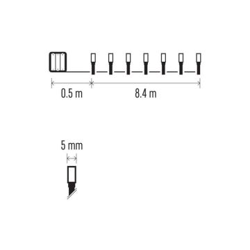 LED Екстериорни Коледни лампички 120xLED/8,9м IP44 топло бели