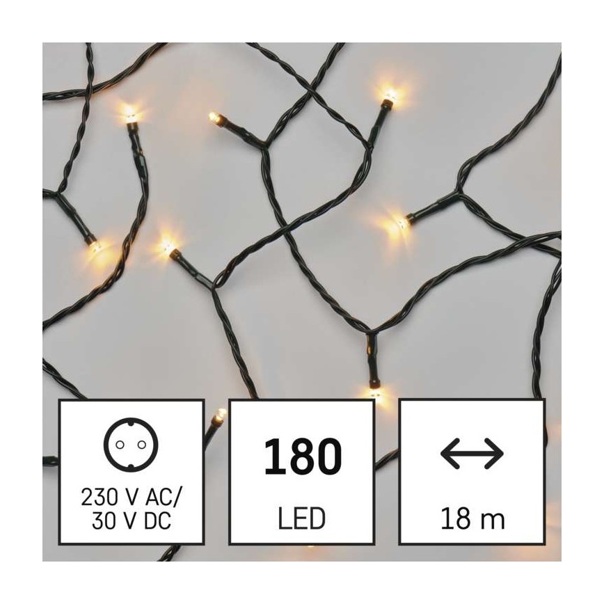 LED Екстериорни Коледни лампички 180xLED/23м IP44 винтидж