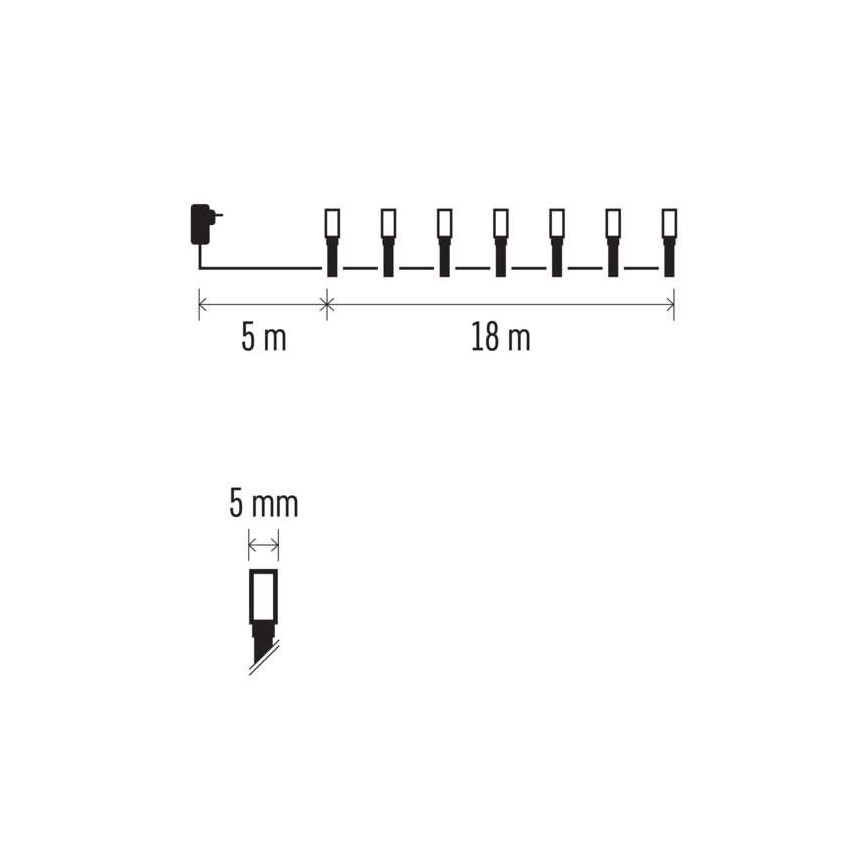 LED Екстериорни Коледни лампички 180xLED/8 режима 23м IP44 топло бяло