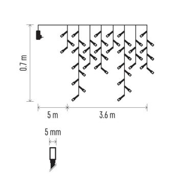 LED Екстериорни Коледни лампички 200xLED/8 режима 8,6м IP44 студено бели