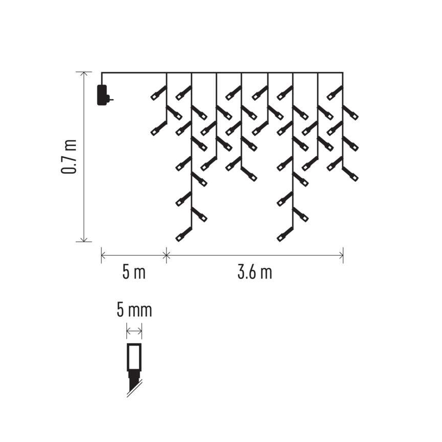 LED Екстериорни Коледни лампички 200xLED/8 режима 8,6м IP44 студено бели