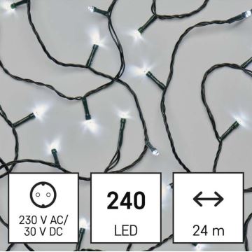 LED Екстериорни Коледни лампички 240xLED/8 режима 29м IP44 студено бяло