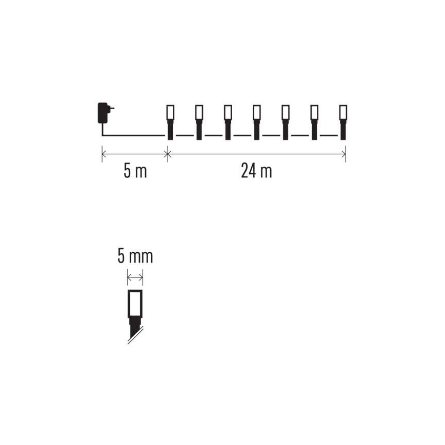 LED Екстериорни Коледни лампички 240xLED/8 режима 29м IP44 студено бяло