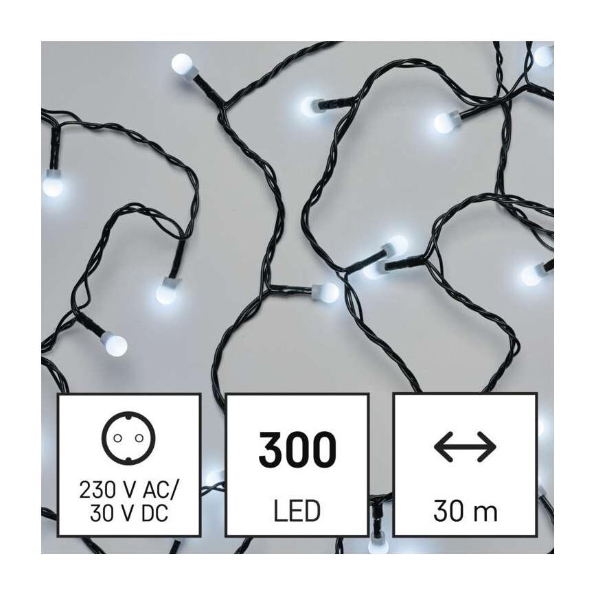 LED Екстериорни Коледни лампички 300xLED/35м IP44 студено бели