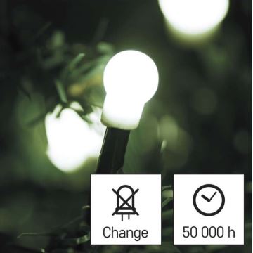 LED Екстериорни Коледни лампички 300xLED/35м IP44 студено бели