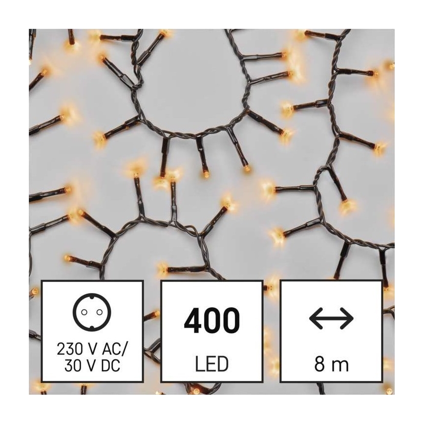 LED Екстериорни Коледни лампички 400xLED/13м IP44 винтидж