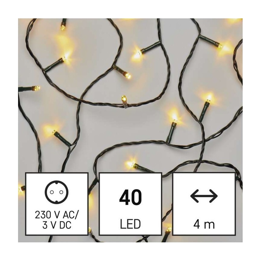 LED Екстериорни Коледни лампички 40xLED/9м IP44 топло бяло