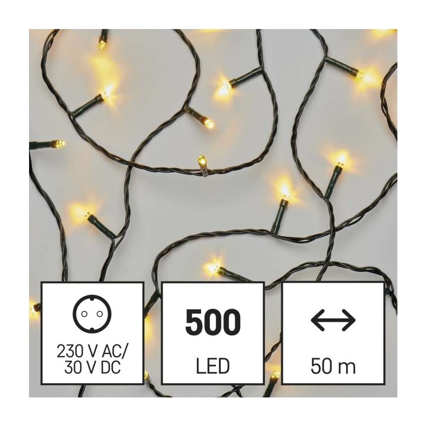 LED Екстериорни Коледни лампички 500xLED/55м IP44 топло бяло