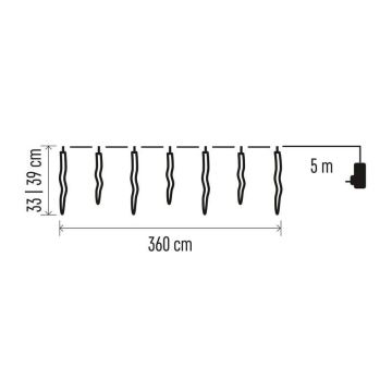 LED Екстериорни Коледни лампички 60xLED/8,6м IP44