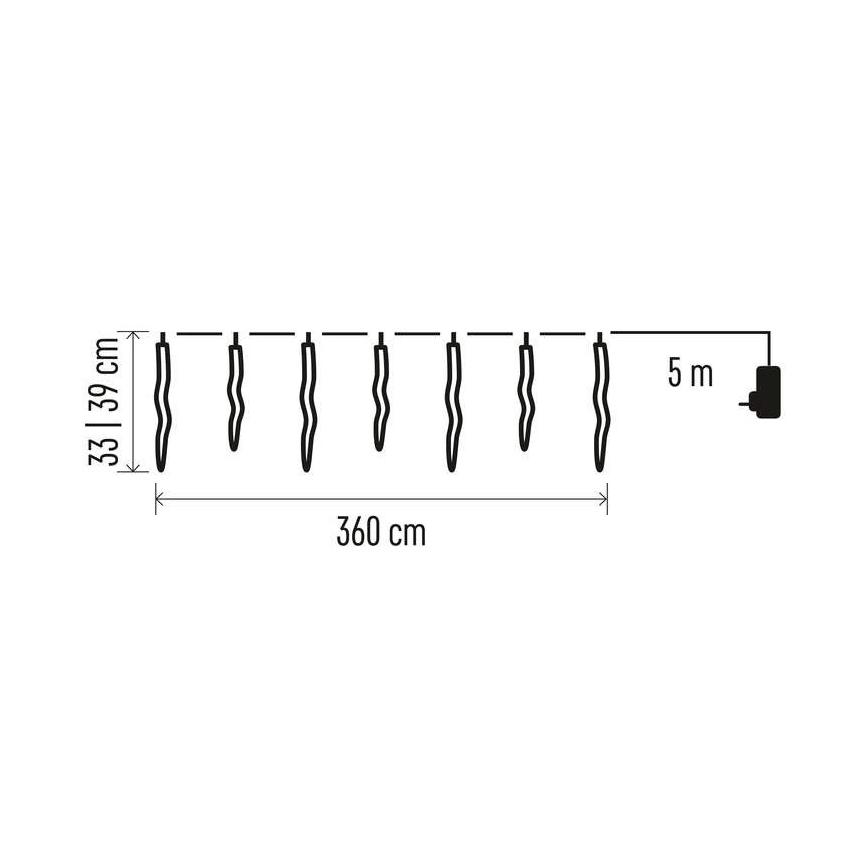 LED Екстериорни Коледни лампички 60xLED/8,6м IP44