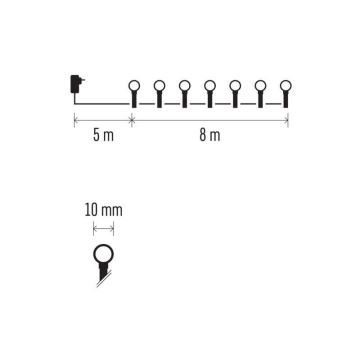 LED Екстериорни Коледни лампички 80xLED/13м IP44 студено бели