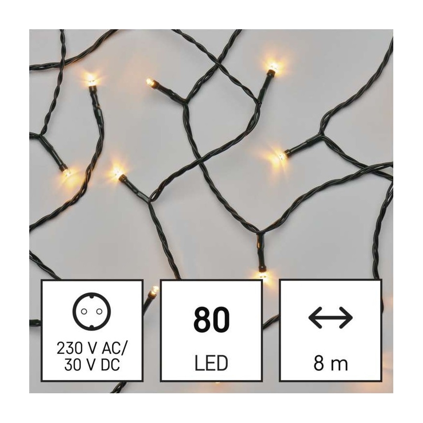 LED Екстериорни Коледни лампички 80xLED/13м IP44 винтидж