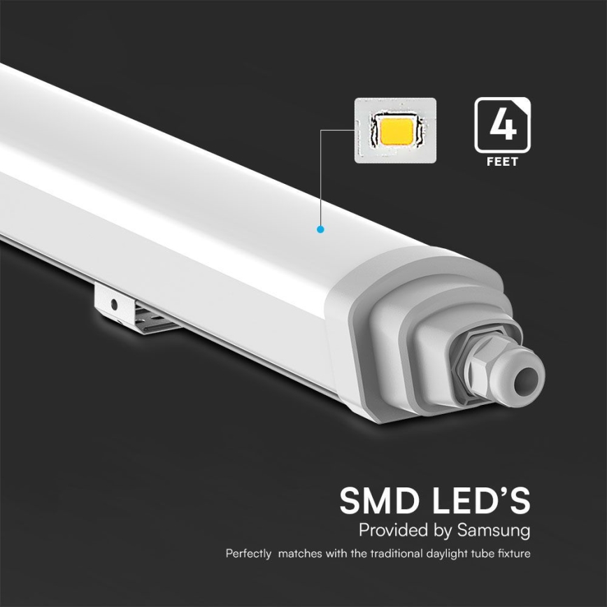 LED индустриална флуоресцентна лампа SAMSUNG CHIP LED/36W/230V 6500K IP65 120 см