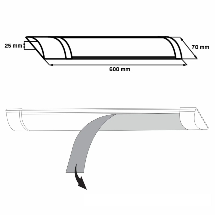 LED Лампа за под кухненски шкаф LED/18W/230V 4000K 60 см бял