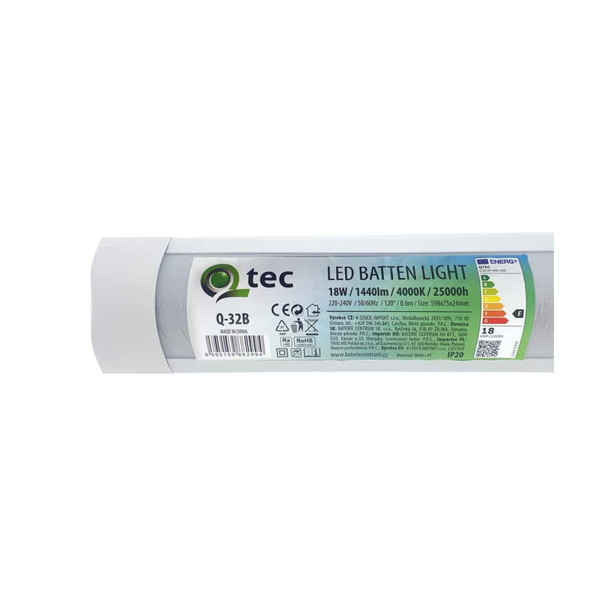 LED Лампа за под кухненски шкаф QTEC LED/18W/230V 60 см бял