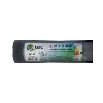 LED Лампа за под кухненски шкаф QTEC LED/18W/230V 60 см черен