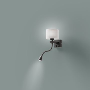 LED лампа за стена POLO 1xE27/2W+LED/230V черна